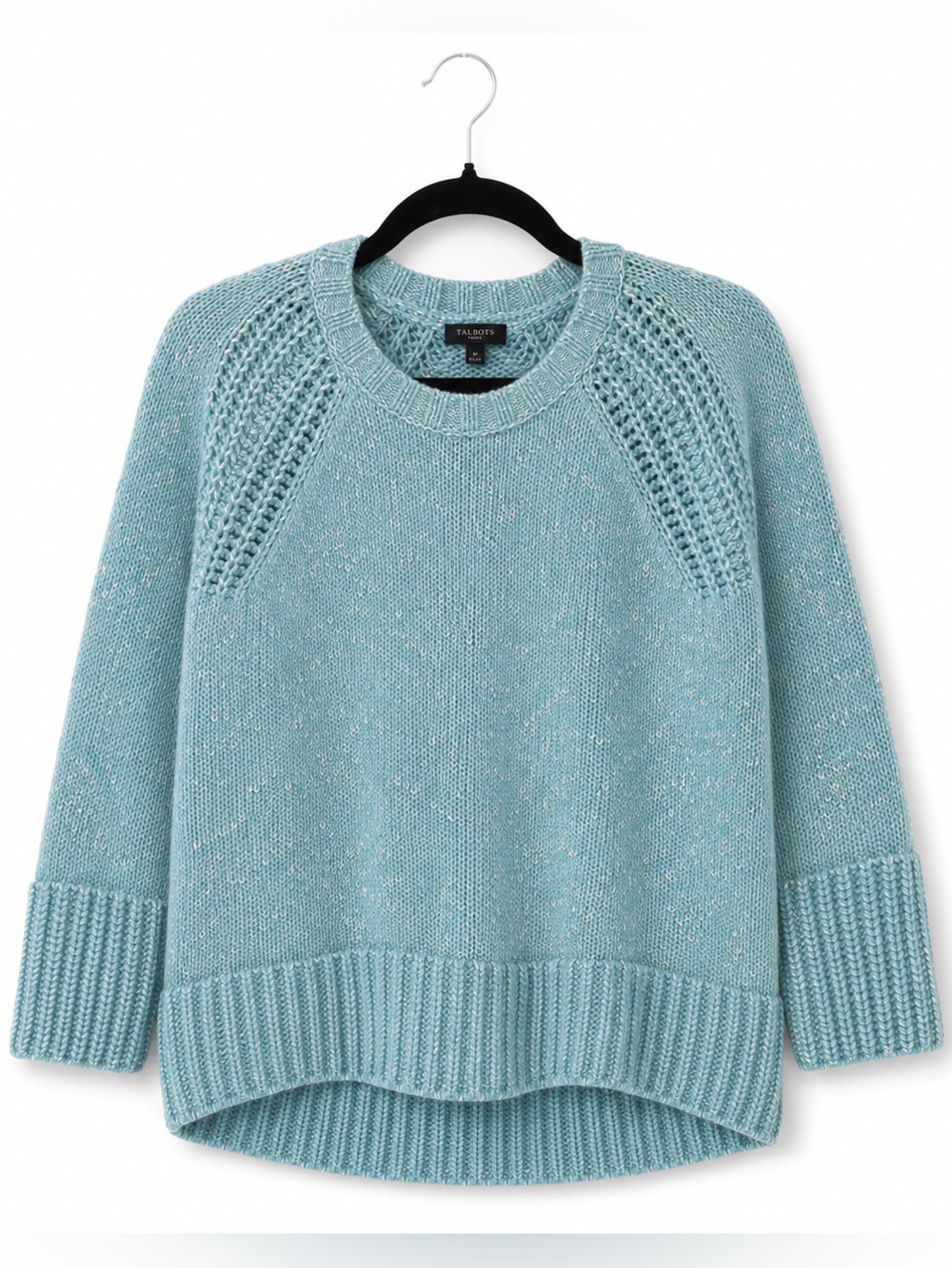 Talbots Seafoam Blue Crewneck Knit Sweater